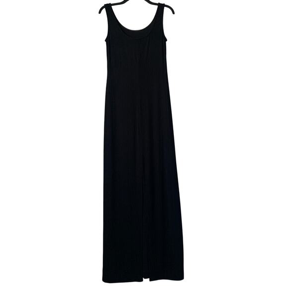 Vintage Alex Evenings Black Ribbed Maxi Dress Sleeveless Cocktail Gown Size 12 - Picture 12 of 16
